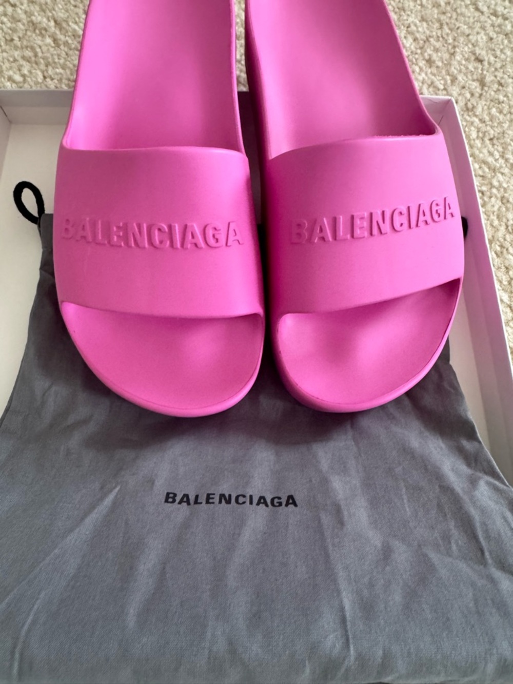 Brand New Balenciaga Platform Rubber Logo Slides Hot Pink Size 41 / US 10 - Picture 10 of 13